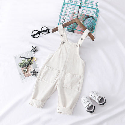 Kids' Chic Solid Color Overalls