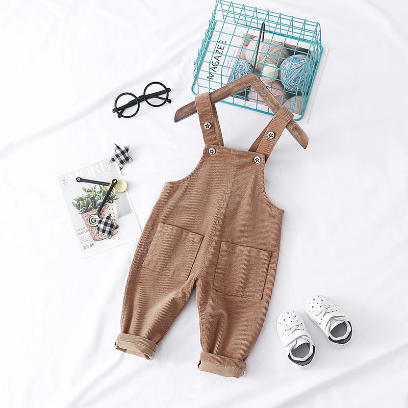 Kids' Chic Solid Color Overalls