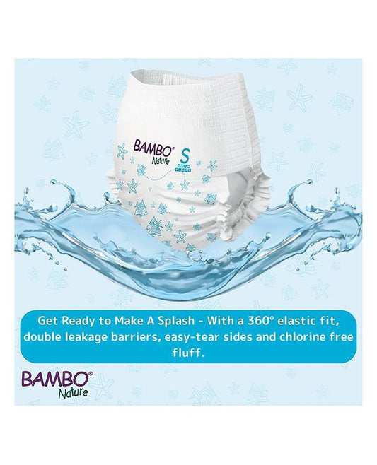 Bambo Nature Hypoallergenic Swim Pants Eco-Labeled Swim Diapers Double Leak Barriers - Small (120 Count)