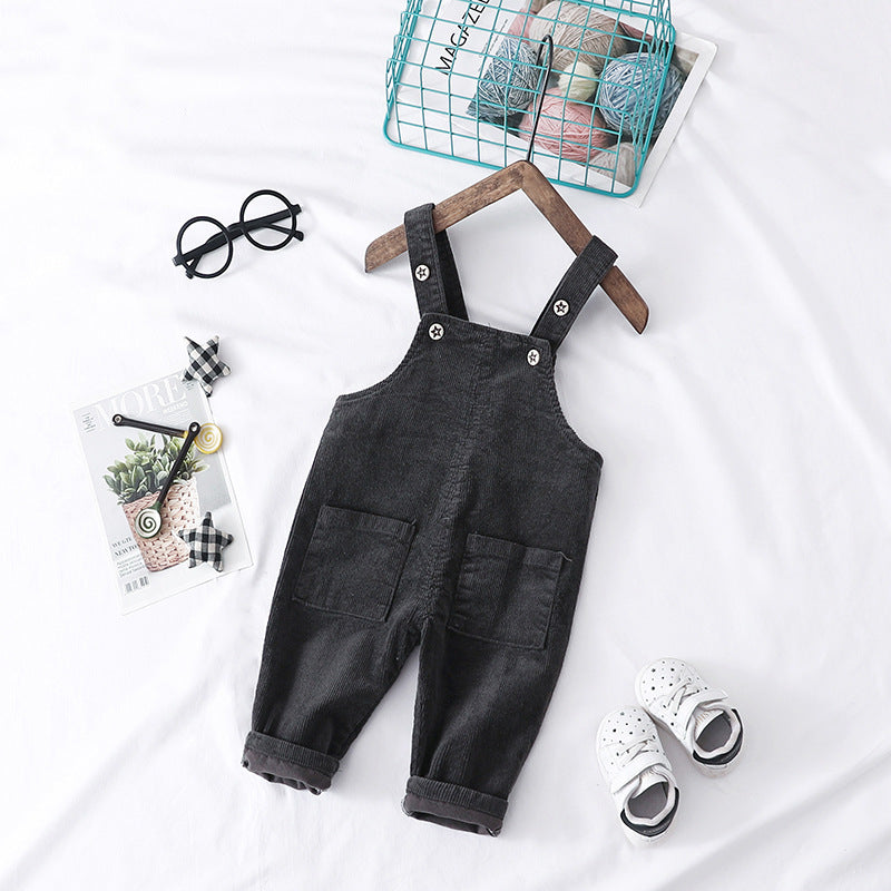 Kids' Chic Solid Color Overalls