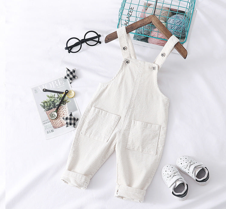 Kids' Chic Solid Color Overalls