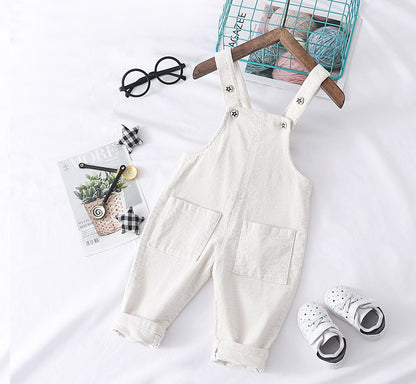 Kids' Chic Solid Color Overalls