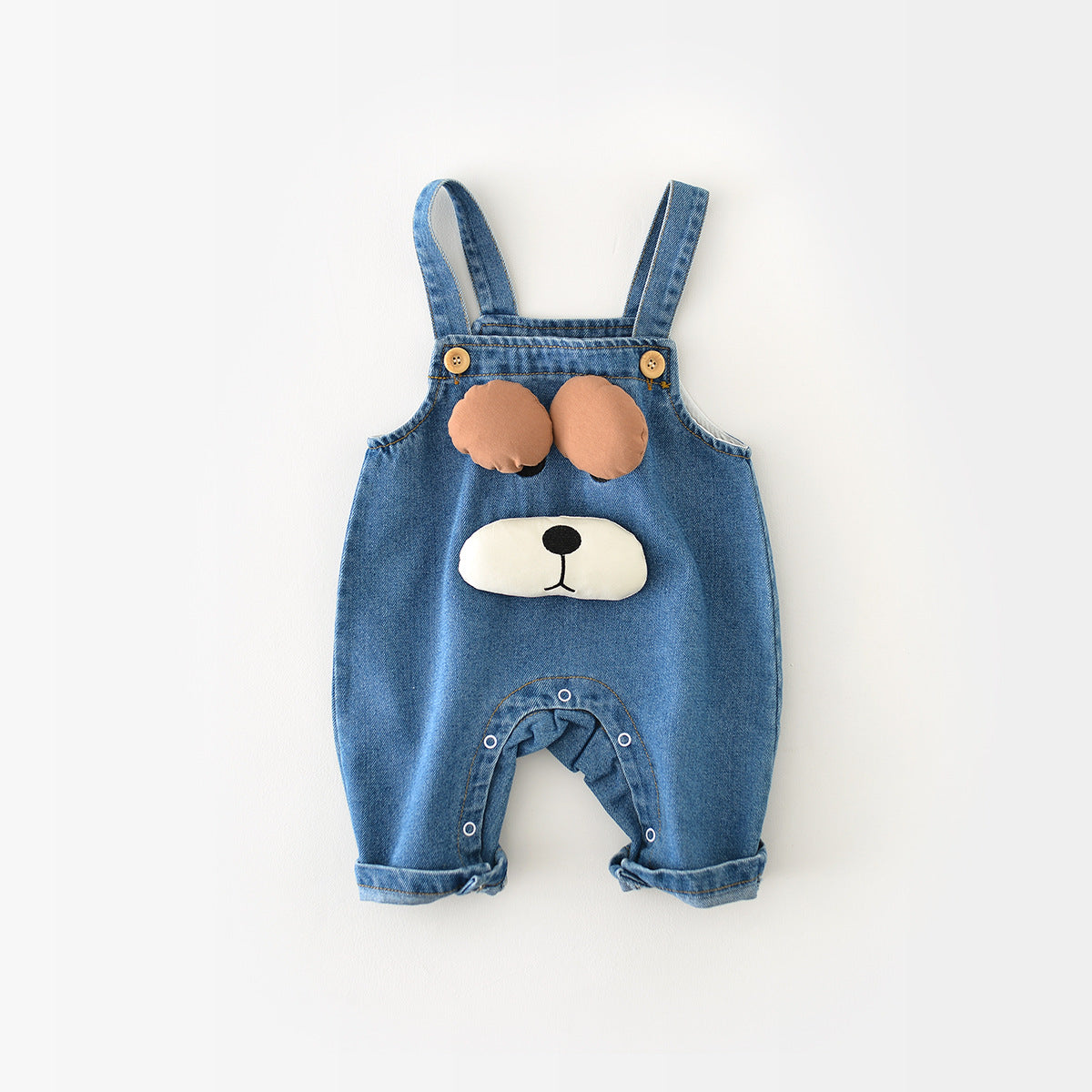 Little Cowboy Cartoon Denim Playsuit