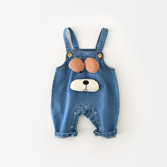 Little Cowboy Cartoon Denim Playsuit