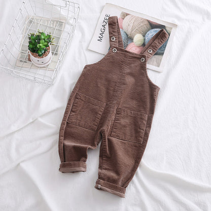 Kids' Chic Solid Color Overalls