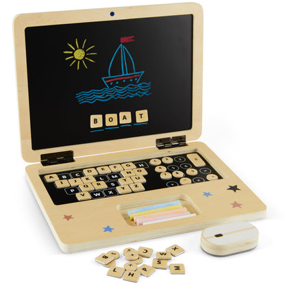 Eco Wooden Laptop Pretend Set