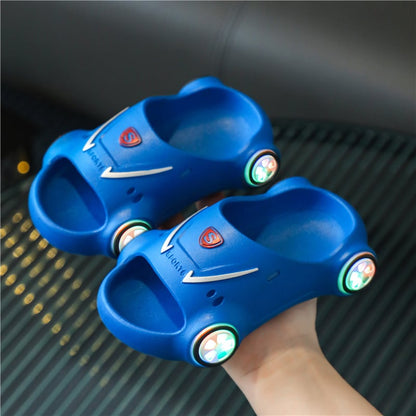 Luminous Cartoon Car Sandals for Kids - Anti-Slip