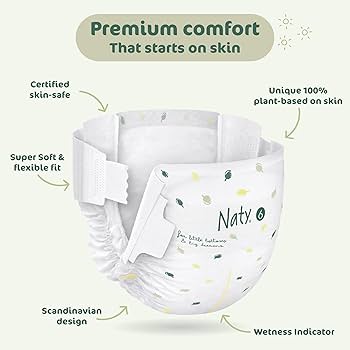 Green Nurture Baby Diapers - Biobased Sensitive Skin Formula (Size 3, 10-Pack)
