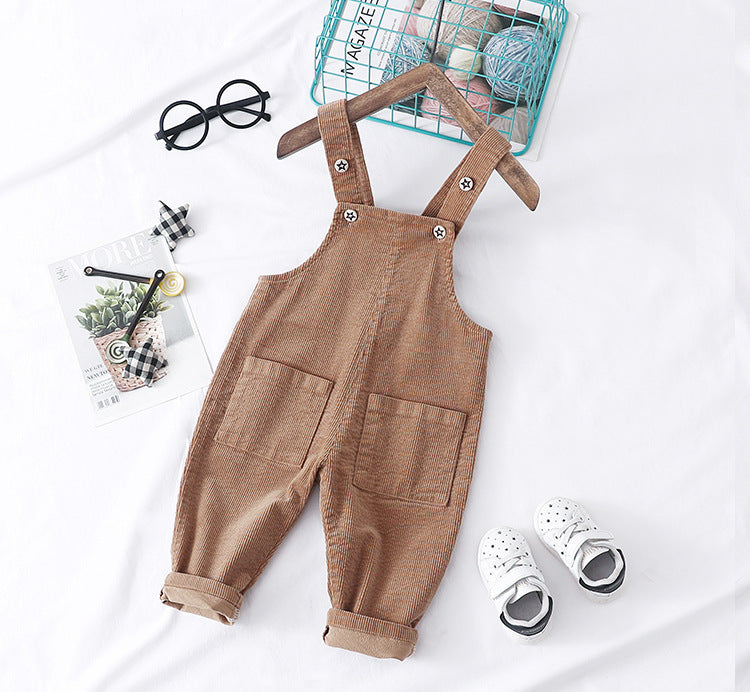 Kids' Chic Solid Color Overalls