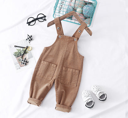 Kids' Chic Solid Color Overalls