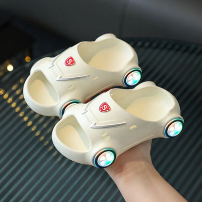 Luminous Cartoon Car Sandals for Kids - Anti-Slip