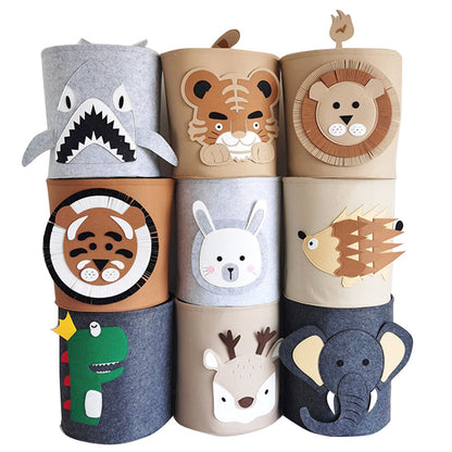 Кошница за съхранение на детски вещи от памук с мотив "Kawaii Animal"