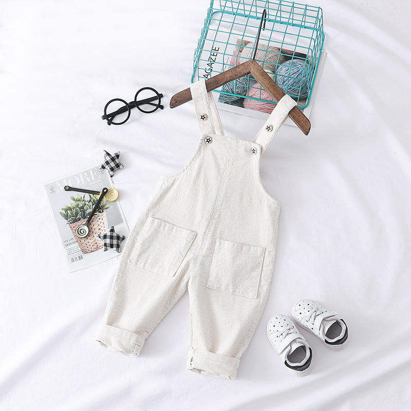 Kids' Chic Solid Color Overalls