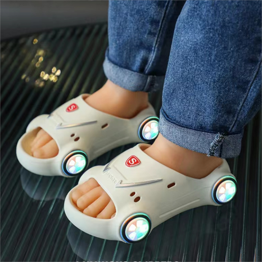 Luminous Cartoon Car Sandals for Kids - Anti-Slip