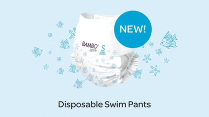 Bambo Nature Hypoallergenic Swim Pants Eco-Labeled Swim Diapers Double Leak Barriers - Small (120 Count)
