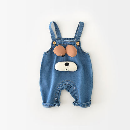 Little Cowboy Cartoon Denim Playsuit