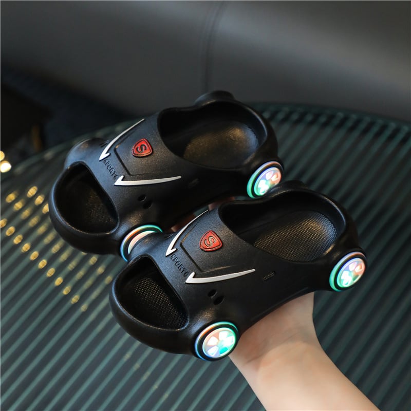 Luminous Cartoon Car Sandals for Kids - Anti-Slip