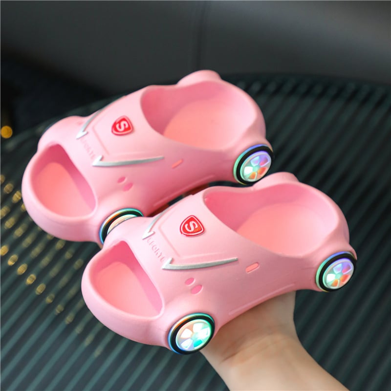 Luminous Cartoon Car Sandals for Kids - Anti-Slip